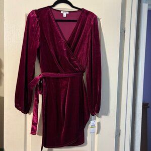 NWT SLNY Nine West velvet wrap dress SZ 14
